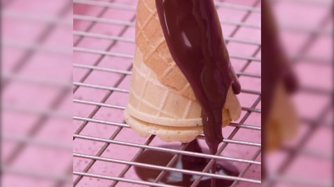 Purple Macaron Tower with Chocolate