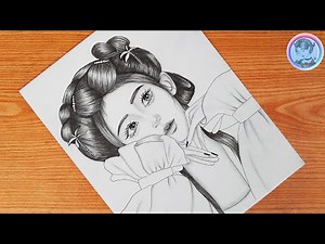 Semi realistic Pencil sketch of a Cute Girl || Cute girl drawing || Drawing easy for beginners