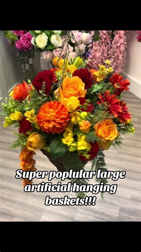 Huge artificial flower hanging baskets!!!