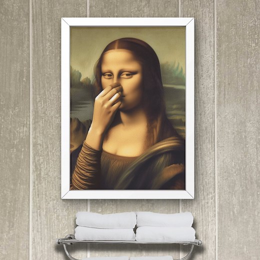 Parody Mona Lisa Bathroom Wall Art Decor Covering Her Nose Vintage Bad Smell Poster Print Toilet Humor Funny Leonardo Davinci Inspired #X516 - Etsy