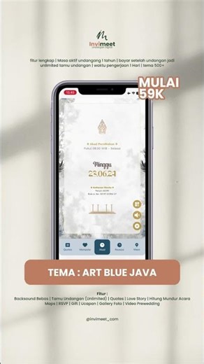 Tema : Art Blue Java #undangandigital #undanganwebsite #undanganpernikahan