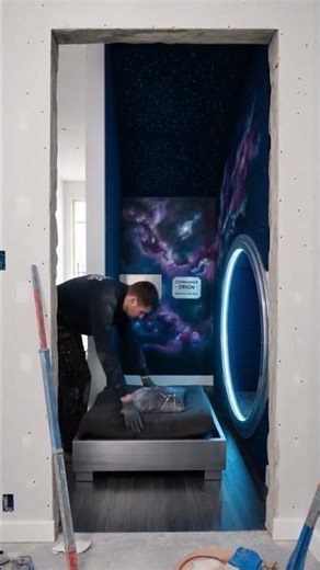 Our Dog Got a Galaxy Space Room Under the Stairs 🚀🌌 Dog Nook Transformation Timelapse
