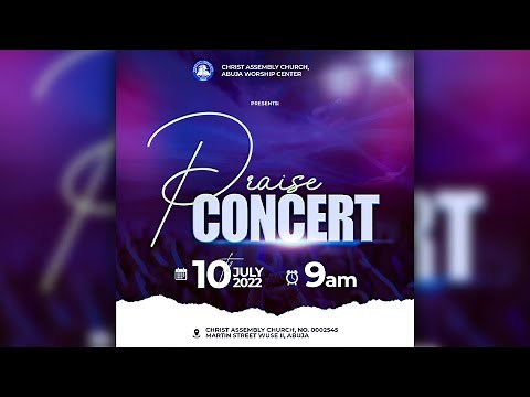 Church flyer design - Praise Concert | How to design church flyer in photoshop Tutorial