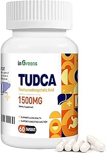 inGreens TUDCA Bile Salts 1500mg (Tauroursodeoxycholic Acid), High-Purity Bile Salts Formula for Liver & Digestive Support, Non-GMO, 60 Capsules, Easy to Swallow, Made in USA