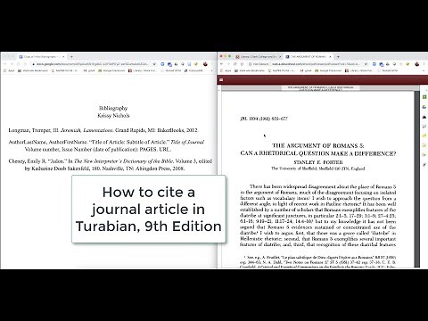 How to cite a journal article: Turabian 9th edition