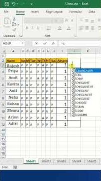 Count Absent and Present In Ms Excel | How to Count Absent and Present In Microsoft Excel