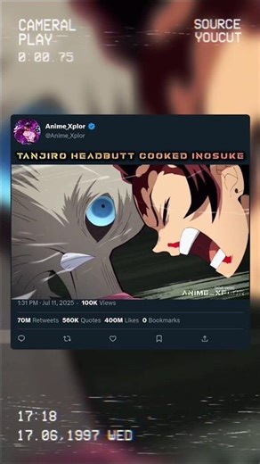 Tanjiro Headbutt ☠️ Cooked Inosuke #demonslayer #tanjiro #inosuke #shorts #skulledit #shortsfeed