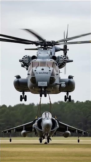 CH-53E Helicopter Extreme lift-3(Harrier) #shorts #usmarinecorps #helicopter #militaryvehicle
