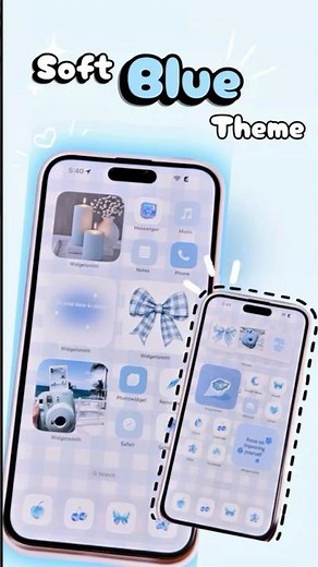 How to make your iPhone aesthetic 🩵✨cute icons, widget, home scren & lock screen ✨#yt #shorts