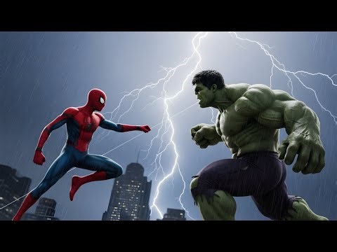 Spiderman vs Hulk When a Slender Spider Web Meets a Giant Fury in a City Shaking Battle