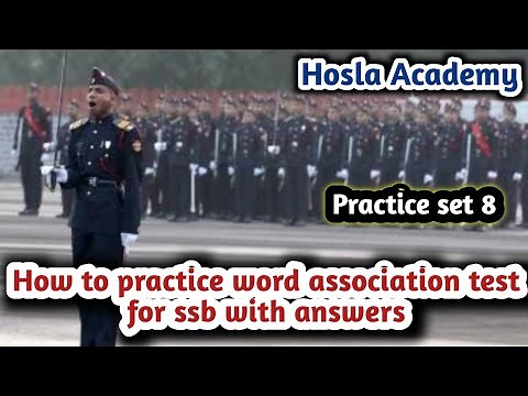 How to practice word association test for ssb with answers | Wat SSB Practice Set with time