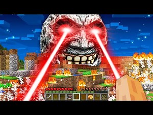 How SCARY LUNAR MOON Attack My Village in Minecraft ??? Moon Apocalypse Battle