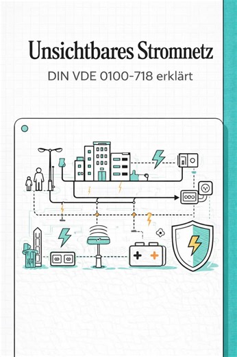 DIN VDE 0100-718 erklärt! ⚡ Diese Norm regelt die Elektroinstallation in öffentlichen Gebäuden wie Schulen, Hotels oder Theatern – mit Fokus auf Brandschutz, sichere Leitungsverlegung und zuverlässige Beleuchtungsstromkreise. #elektrotechnik #vde #elektro #normen #elektriker