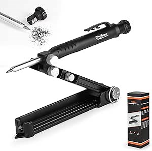 Multi-function Scribing Tool- Aluminum Alloy Scribe Tool with Deep Hole Pencil, Construction Pencil, DIY Woodworking Scribe Gauge Scriber Line Maker Measuring Tool,Christmas Gifts For Men