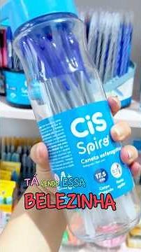 A caneta queridinha agora é retrátil ✨ Cis Spiro 0.7 azul e preto! #canetacis #papelaria
