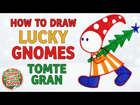 How to Draw Lucky Christmas Gnomes | Tomte Gran | Brings Luck in NEW BEGINNINGS After You Draw Him.