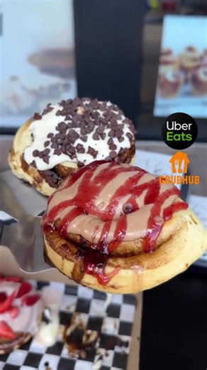 Craving a cinnamon roll your way? 😍 Order a fresh-baked roll with all your favorite toppings on Uber Eats or Grubhub and have it delivered straight to your door. Easy, cozy, and so delicious. #cinnaholicvisalia #ubereats #grubhub #freshbaked #madetoyourway #dessertdelivered #fresno #clovis #tulare #visalia #california