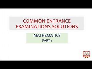 Solved Common Entrance Math Questions-Part1