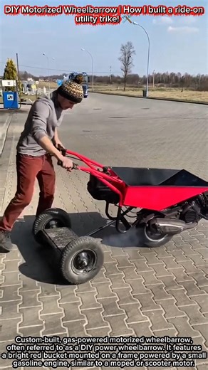 DIY Motorized Wheelbarrow | How I built a ride-on utility trike! 🛠️