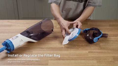 Consciot Handheld Pool Vacuum with Telescopic Pole, 18.5 GPM Suction, Up to 1-Hour Runtime – Cordless Cleaner for Pools, Spas & Hot Tubs, Includes 2-Pack Filter Bags