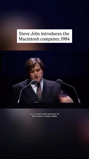 The History Source on Instagram: "A look back at Steve Jobs’ now-legendary keynote presentation introducing the Apple Macintosh on January 24, 1984. Rather than just reading off slides, he dramatically pulled the compact computer out of a bag and demonstrated its graphical user interface and ease of use. The Macintosh’s introduction signaled a shift in personal computing, making technology more accessible to everyday users and popularizing the concept of user-friendly design. Its influence helpe