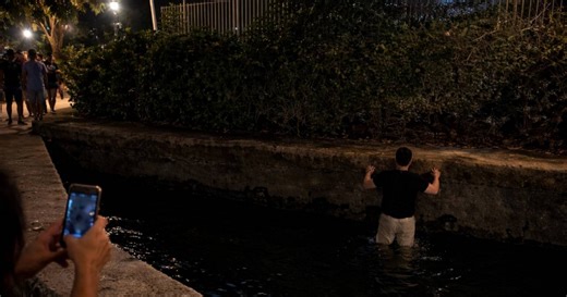 Cubans capture the moment when a man falls into the sea in Miami: "First mistake of the year"