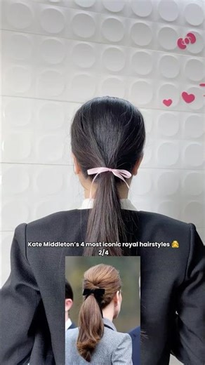 Kate Middleton's iconic low ponytail tutorial (Pt.2 royal hairstyle series) #hairstyle #viral
