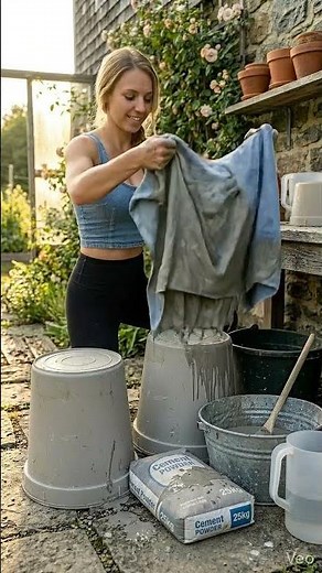DIY Cement Towel Planter for Your Garden 🪴 ✨