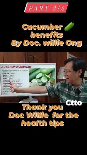 #health is life # # cucumber benefits# # ctto doc Willie ong # | Health is Life