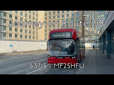*Brand new* - Journey on Route 218 - Wright GB Kite BEV - First Bus London 63715 (MF25HFU)