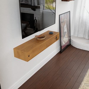 Solid Cherry Floating TV Stand Media Console With Sliding Doors - Etsy