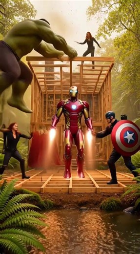 What If Avengers Were Construction Workers? 🤯 (7-Second Build Challenge) #buildingtimelapse