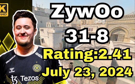🐝ZywOo (31-8) 最新沙二POV | FACEIT天梯五排 | 2024.07.24 | CS2 POV/DEMO