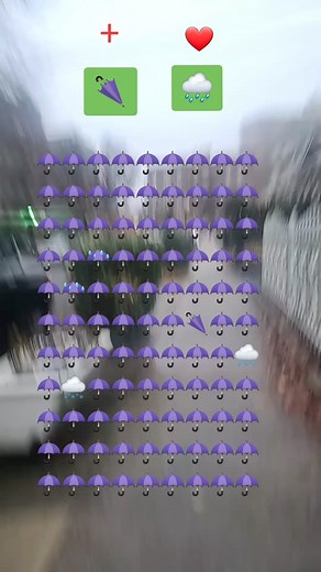 Purple Umbrellas Representing Changing Seasons