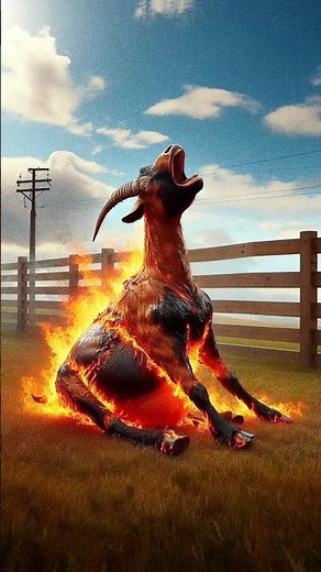 The Terrifying Moment This Goat Caught Fire!🐐🙏 #animals #rescue #goat #cow