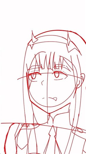 Zero two hair animation sketch #animation #zerotwo #art