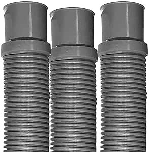 Puri Tech Heavy Duty Above Ground Pool Filter Hose, 1.5 Inch x 3 ft - 3 pack, Clamps Included, Connects Skimmer to Pump on Concrete Pools or Filter to Return on Above Ground Pools