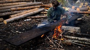 9.6K views · 221 reactions | Ancient Wood Preserving Technique For Log Cabin.#bushcraft #survival #adventure #wilderness #cabin | Bushcraft Lifestyle | Facebook