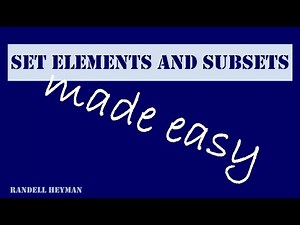 Set elements and subsets made easy