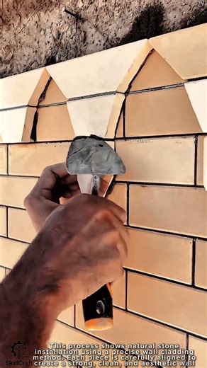 Natural Stone Installation Work Tool Using Wall Cladding Method #worktool