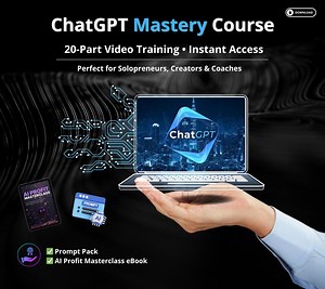 Cours de maîtrise ChatGPT : 20 leçons vidéo, Prompt Pack et eBook IA (téléchargement PDF - Etsy France
