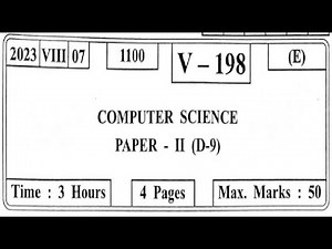 XII HSC JULY 2023 Computer Science-II Question Paper #hsc #computerscience #maharashtraboard