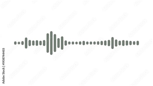 audio waveform animation, white sound wave visualizer, abstract audio spectrum motion, voice record signal line, digital equalizer pulse, music frequency line, minimalist sound wave, white background