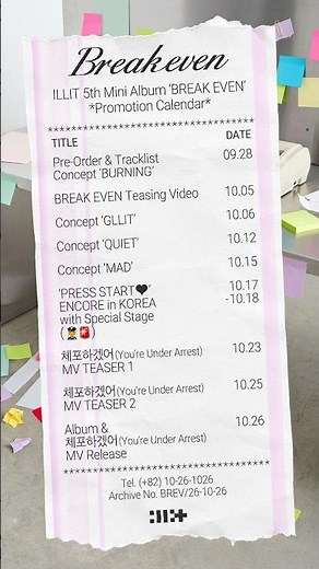 ILLIT (아일릿) ‘BREAK EVEN’ Promotion Calendar