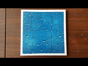 Rain Drops Acrylic Painting for Beginners | Rainy Day Acrylic Painting | Rain Drops on Glass