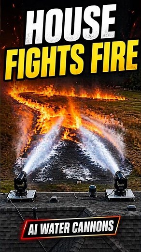 This Smart Roof System Uses AI Water Cannons To Defend Homes From Wildfires #tech #fire