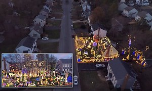 Let it GLOW! Drone captures giant Christmas display of more than 170,000 lights outshining all of the neighbors in Virginia