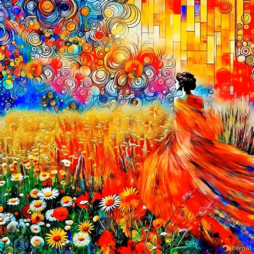 Vivid bright color video in wild flowers.