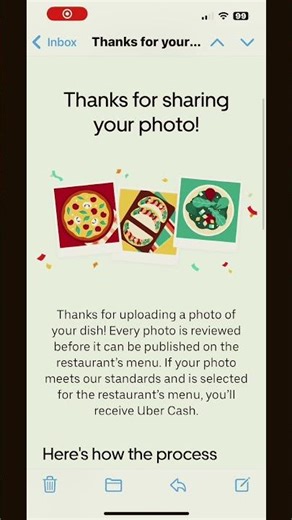 Get cash back from UberEats