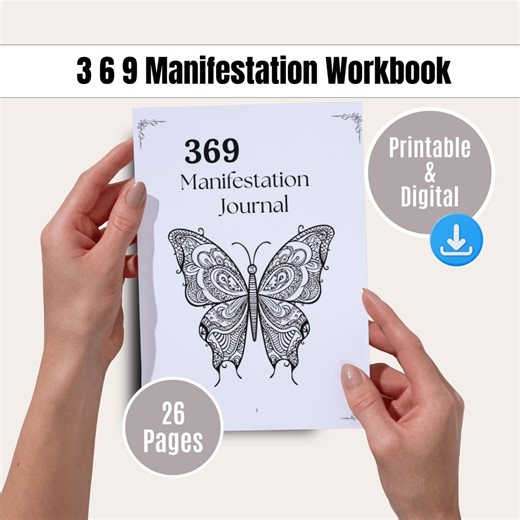 369 Manifestation Methods Workbook | Mandala Decorated Pages | Law of Attraction Printable Templates | - Etsy
